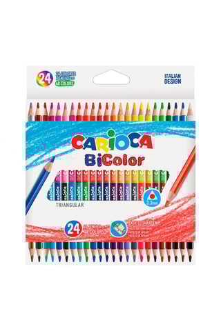 24 lápis para colorir Bi-Color Triangular Colored Pencils