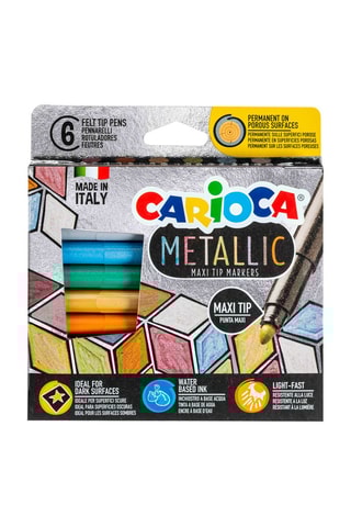 Caixa de 6 canetas de feltro metálicas