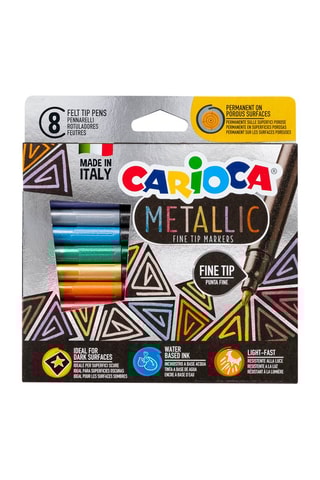 Caixa de 6 canetas de feltro metálicas