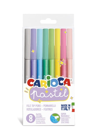 8 canetas de feltro Pastel - De 1 até 4,7 mm
