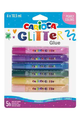 6 canetas-cola com purpurinas Glitter - 6 cores