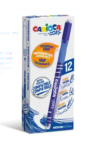 12 canetas esferográficas recarregáveis Oops - Azul