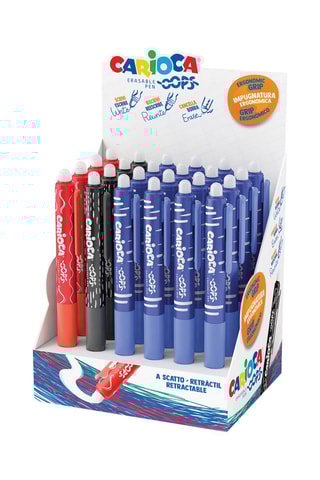 24 canetas apagáveis - Tinta azul, vermelho e preto