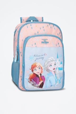 Mochila Anna e Elsa Frozen Disney - Azul-celeste e rosa-maquilhagem