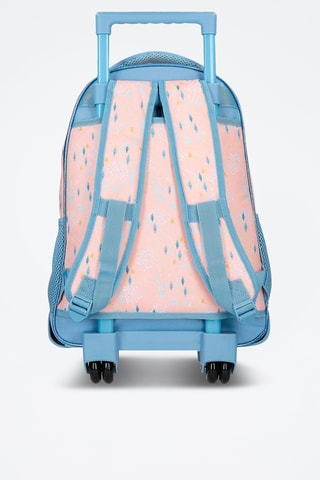 Mochila com rodas Anna e Elsa Frozen Disney - Azul-celeste e rosa-maquilhagem