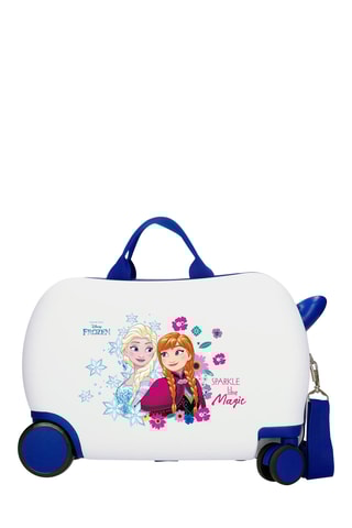 Mala de cabine low cost Elsa e Anna Frozen Disney - Branco e azul-real - 45 cm