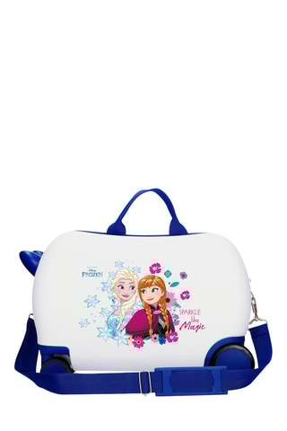 Mala de cabine low cost Elsa e Anna Frozen Disney - Branco e azul-real - 45 cm