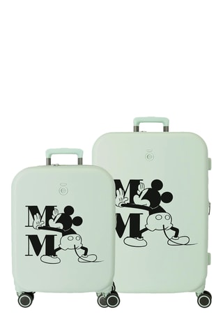 Mala de cabine e mala grande volume Mickey Disney - Verde-claro e preto - 55/70 cm