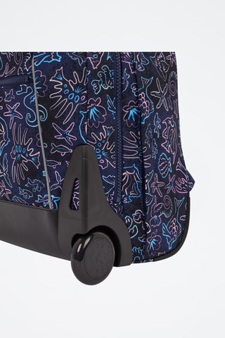 Sac à dos à roulettes Giorno - Bleu marine et rose poudré