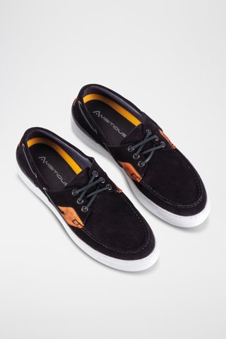 Chaussures bateau en nubuck - Bleu marine