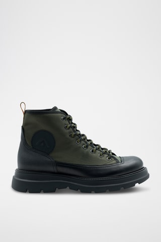 Bottines en cuir - Vert et noir