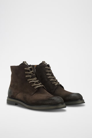 Bottines en nubuck - Marron foncé