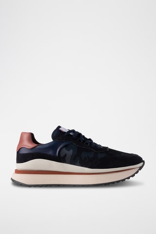Leren Platform Sneakers - Marineblauw