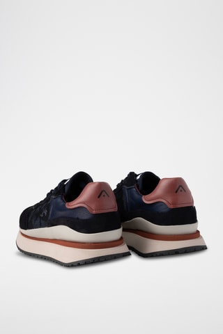 Leren Platform Sneakers - Marineblauw