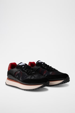 Leren Platform Sneakers - Zwart