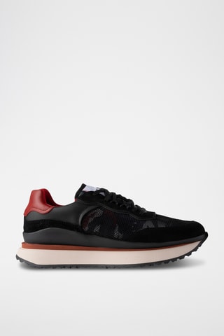 Leren Platform Sneakers - Zwart