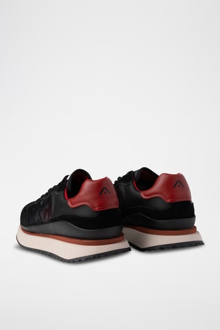 Leren Platform Sneakers - Zwart