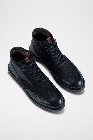 Bottines en cuir - Bleu marine