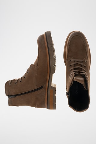 Bottines en nubuck- Taupe