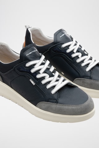 Leren Sneakers - Marineblauw