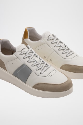 Leren Sneakers - Beige en wit