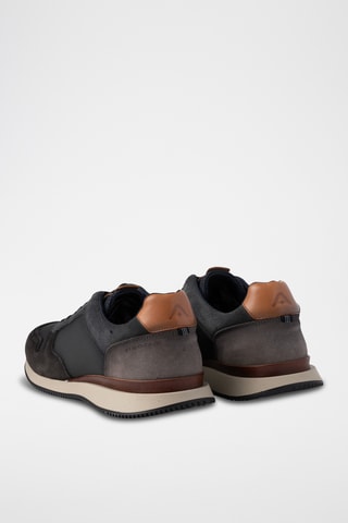 Leren Sneakers - Grijs en zwart