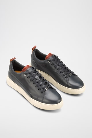 Nappaleren Platform Sneakers - Marineblauw