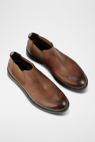 Bottines Chelsea en cuir - Marron