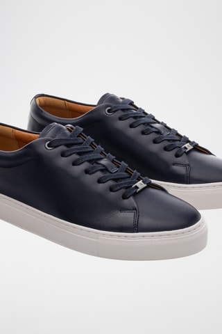Leren Sneakers - Marineblauw