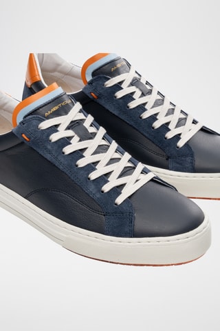 Leren Sneakers - Marineblauw