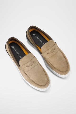 Mocassins en cuir - Beige