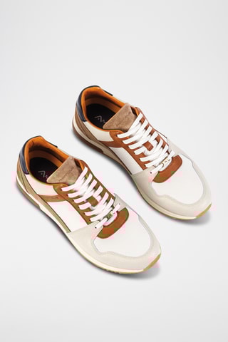Leren Sneakers - Wit en bruin