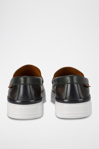 Mocassins plateformes en cuir - Noir