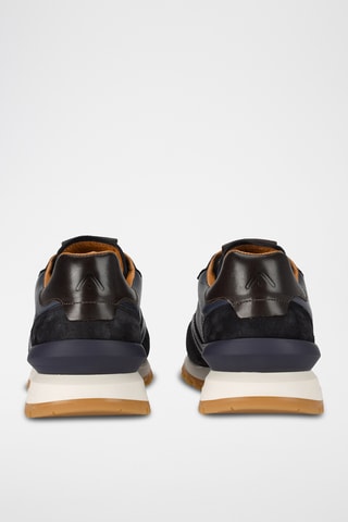 Leren Sneakers - Blauw en camel