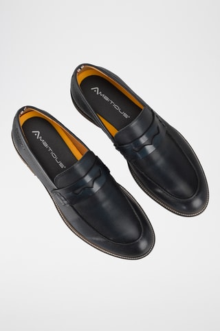 Mocassins en cuir - Bleu marine