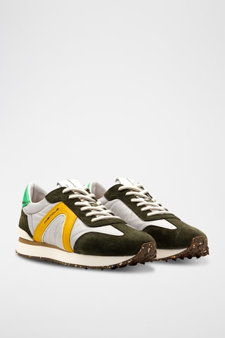 Leren Sneakers - Groen en grijs