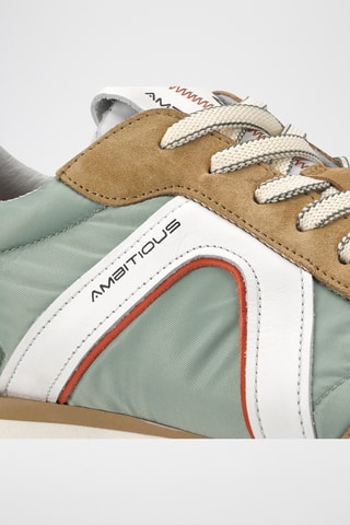 Leren Sneakers - Groen en beige