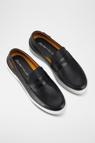 Mocassins en cuir - Bleu marine