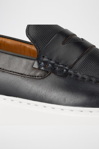 Mocassins en cuir - Bleu marine