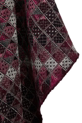 Wollen Poncho Cincinnati Bordeauxrood en Zwart