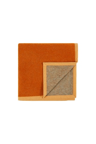 Plaid en laine vierge - Orange - 210 x 250 cm