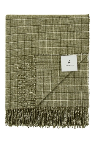 Scheerwollen Plaid Pisa Check - Kaki - 130 x 180 cm