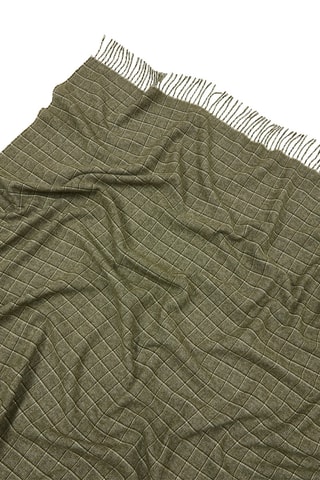 Scheerwollen Plaid Pisa Check - Kaki - 130 x 180 cm