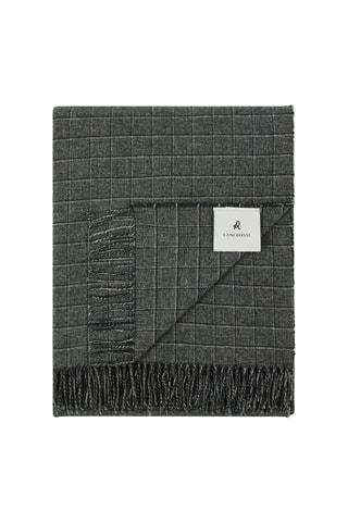 Scheerwollen Plaid Pisa Check - Antraciet - 130 x 180 cm