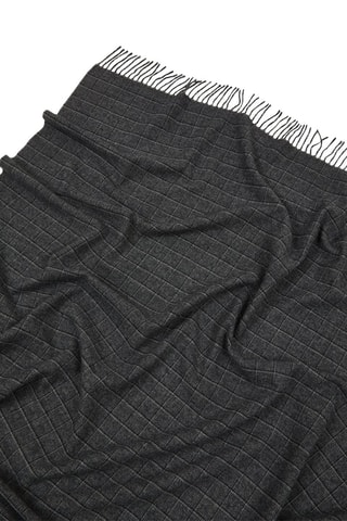 Scheerwollen Plaid Pisa Check - Antraciet - 130 x 180 cm