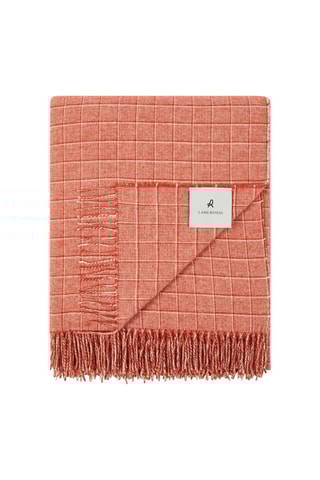 Scheerwollen Plaid Pisa Check - Oranje - 130 x 180 cm