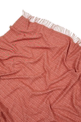 Scheerwollen Plaid Pisa Check - Oranje - 130 x 180 cm