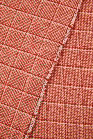 Scheerwollen Plaid Pisa Check - Oranje - 130 x 180 cm