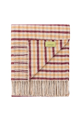 Plaid Ibiza - Bordeaux et beige - 130 x 170 cm