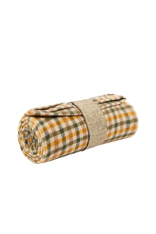 Plaid en laine Stelvio Trekking - Orange et vert - 130 x 160 cm